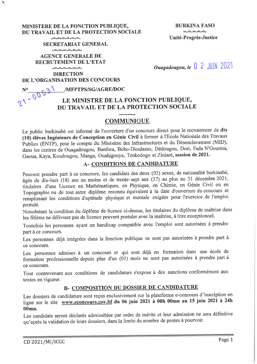 Recrutement des Ingénieurs de Conception en Génie Civile